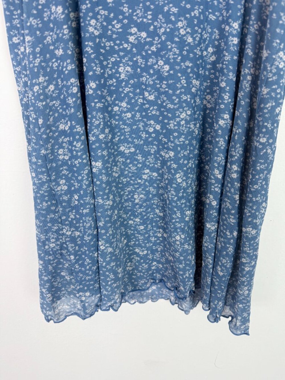 American Eagle Babydoll Mini Mesh Ditsy Floral Dress Blue Size Medium M EUC - Picture 10 of 10